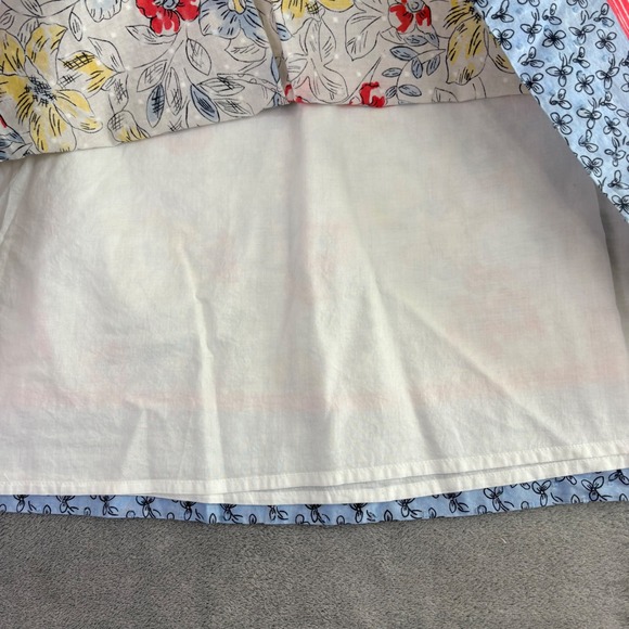 Talbots Womens 10 A Line Midi Skirt Floral Dragonfly Blue White Cottage Garden - Picture 5 of 12